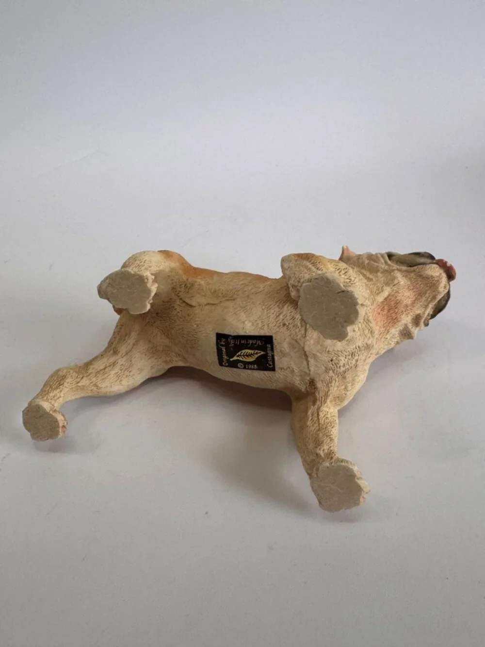 Vintage 1988 Castagna Italy English Bulldog Figurine Red Glass Eyes 5.5
